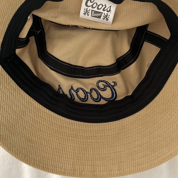 Coors Banquet Bucket Hat Beach Corduroy Classic Beer Tan Beige One Size NWT - Picture 4 of 4